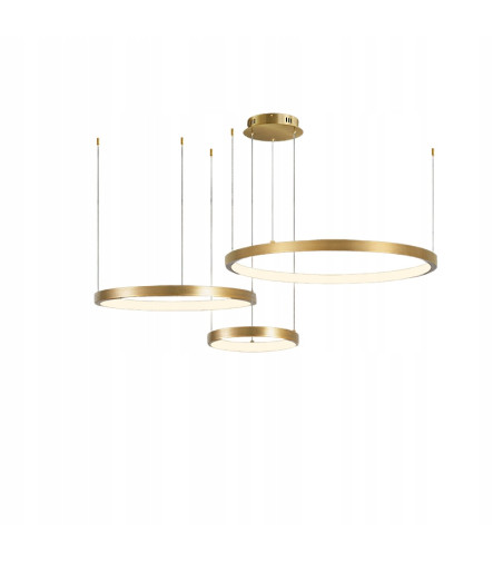 Silva EX III 60 złoty żyrandol lampa na linkach WOBAKO LED okręgi ring 20/40/60cm