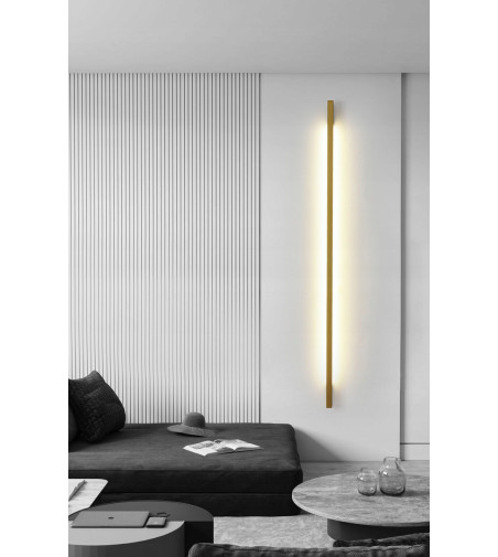 NIKO 80 złoty nowoczesna długa liniowa lampa ścienna LED kinkiet 80cm WOBAKO