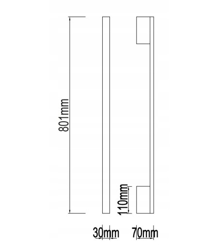 NIKO 80 złoty nowoczesna długa liniowa lampa ścienna LED kinkiet 80cm WOBAKO