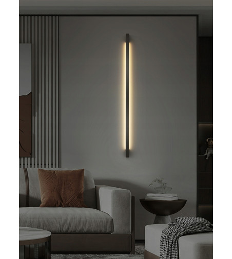 Czarna lampa ścienna LED NIKO 80 cm – nowoczesny kinkiet liniowy Wobako