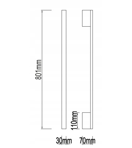 Czarna lampa ścienna LED NIKO 80 cm – nowoczesny kinkiet liniowy Wobako