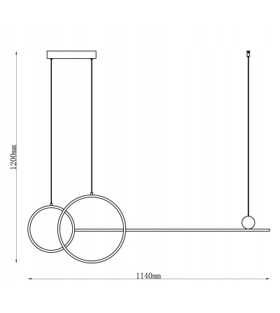 Lampa wisząca LED długa nad stół nowoczesna 114cm