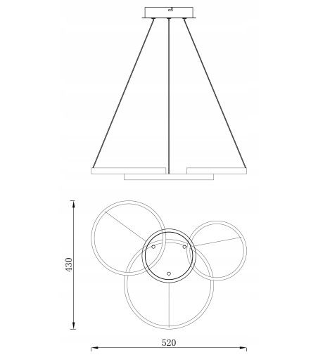 Oslo III - Nowoczesna minimalistyczna lampa wisząca ring 48cm
