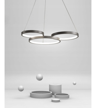 Nowoczesna minimalistyczna lampa wisząca ring 48cm potrójny okrąg