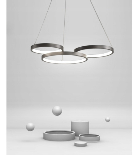 Nowoczesna minimalistyczna lampa wisząca ring 48cm potrójny okrąg