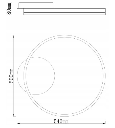 Lampa sufitowa SILVA FLAT nowoczesna okrągły LED Modern Plafon 54cm WOBAKO