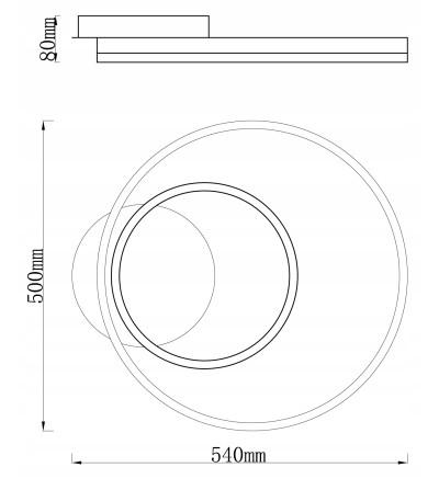 Lampa sufitowa SILVA FLAT nowoczesna okrągły LED Modern Plafon 54cm WOBAKO