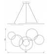 Lampa wisząca okręgi ring żyrandol LED 92cmTuya
