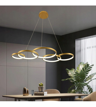 Lampa wisząca okręgi ring żyrandol LED 92cmTuya