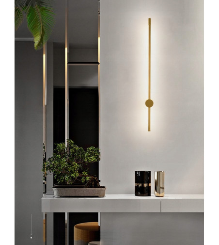 Lizbona II Mini złoty energooszczędny, liniowy kinkiet LED 60cm
