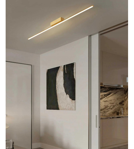 Złota lampa wisząca MONAKO FLAT 150 – liniowy styl i funkcjonalność