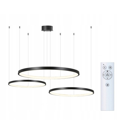 Czarna lampa wisząca Silva IV Large - okręgi LED ring  60/80/100cm