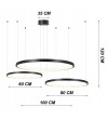 Czarna lampa wisząca Silva IV Large - okręgi LED ring  60/80/100cm