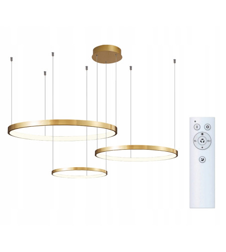 Złota lampa wisząca Silva IV Large - okręgi LED ring  60/80/100cm
