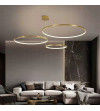 Złota lampa wisząca Silva IV Large - okręgi LED ring  60/80/100cm