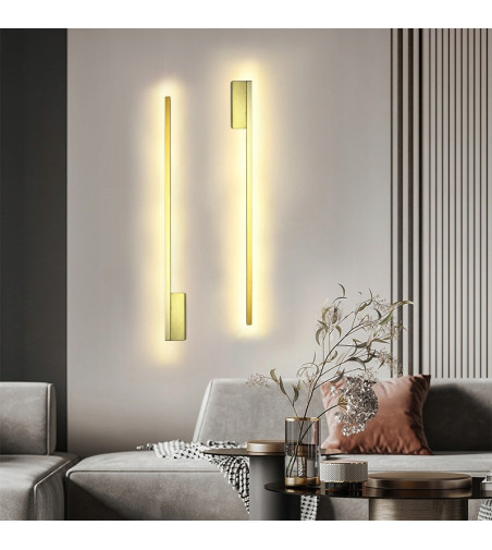 Prosty LINIOWY kinkiet LED PIRA III złoty nowoczesny 81cm