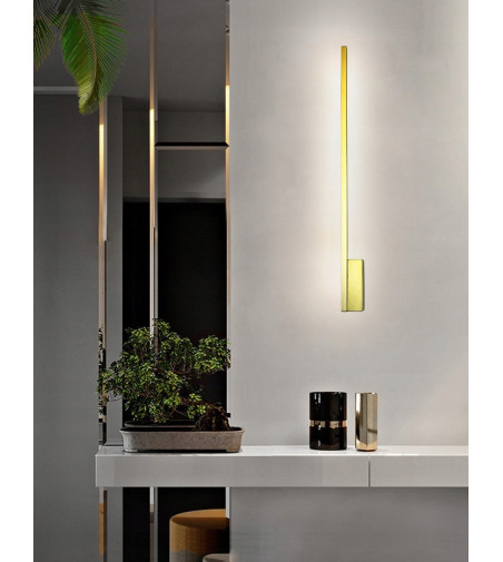 Prosty LINIOWY kinkiet LED PIRA III złoty nowoczesny 81cm