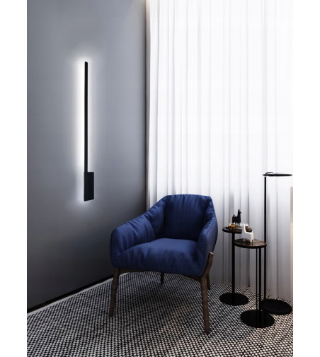 Prosty LINIOWY kinkiet LED PIRA III czarny nowoczesny 81cm