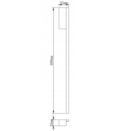 PIRA II pionowy, czarny kinkiet LED z liniowym światłem 60cm