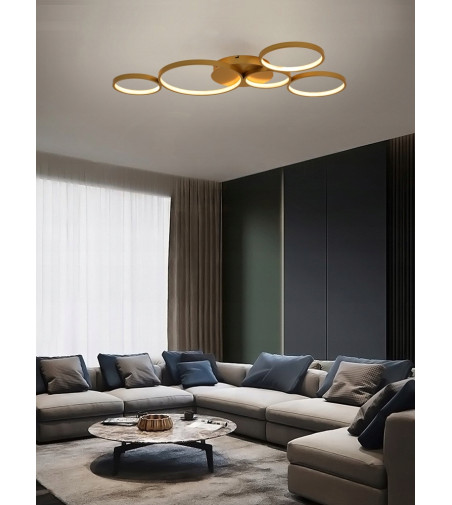 Noemi Flat 99cm |LED- Kolista lampa sufitowa z pilotem | WOBAKO