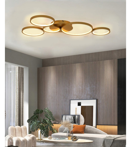 Noemi Flat 99cm |LED- Kolista lampa sufitowa z pilotem | WOBAKO