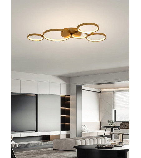 Noemi Flat 99cm |LED- Kolista lampa sufitowa z pilotem | WOBAKO