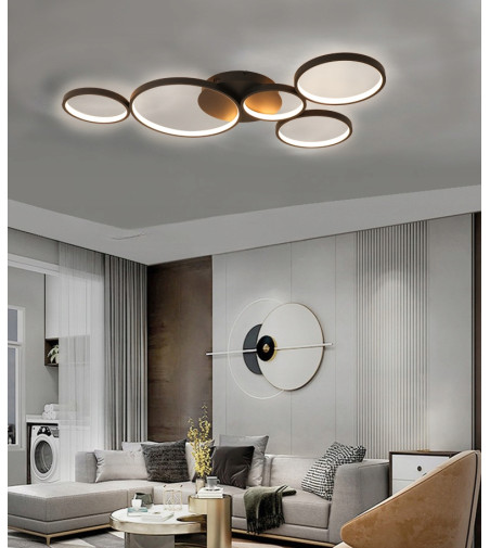 Noemi Flat 98cm |LED- Kolista lampa sufitowa z pilotem | WOBAKO