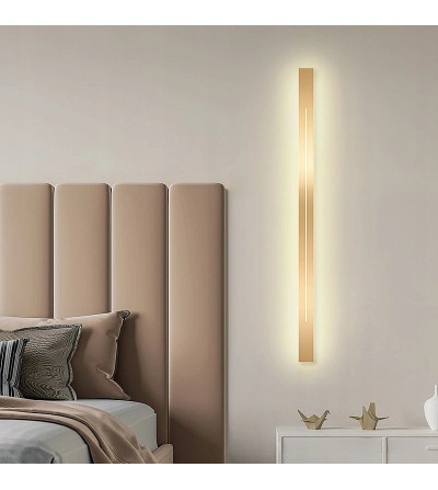 Nowoczesna liniowa lampa ścienna LED kinkiet LINE GAP 120cm WOBAKO złoty