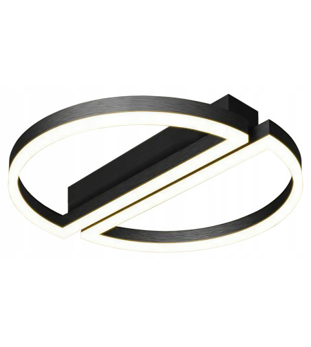 SILVA Zulu czarna lampa sufitowa nowoczesna okrągły LED Modern Plafon 42cm WOBAKO