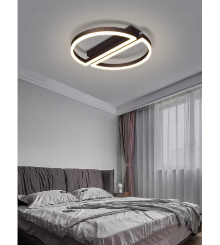 SILVA Zulu czarna lampa sufitowa nowoczesna okrągły LED Modern Plafon 42cm WOBAKO