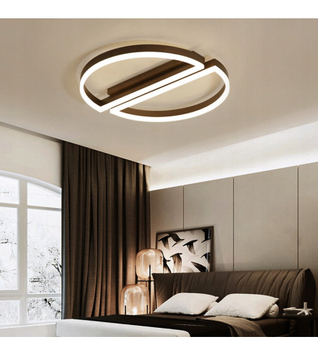 SILVA Zulu czarna lampa sufitowa nowoczesna okrągły LED Modern Plafon 42cm WOBAKO