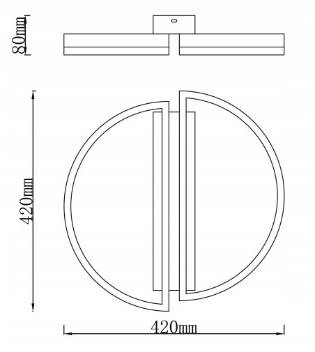 SILVA Zulu czarna lampa sufitowa nowoczesna okrągły LED Modern Plafon 42cm WOBAKO