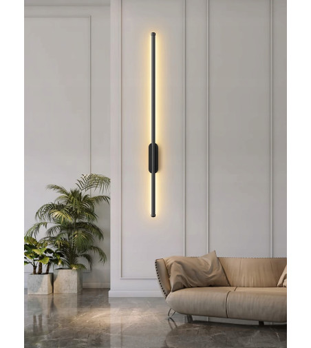 Kinkiet LED IZRA 60cm – nowoczesny czarny design, ciepłe światło 3000K
