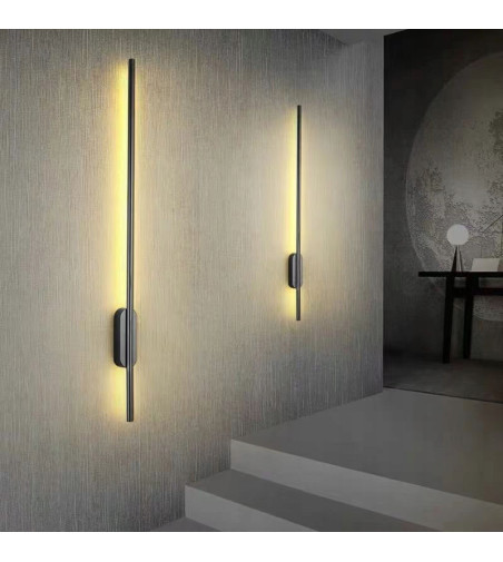 Kinkiet LED IZRA 60cm – nowoczesny czarny design, ciepłe światło 3000K