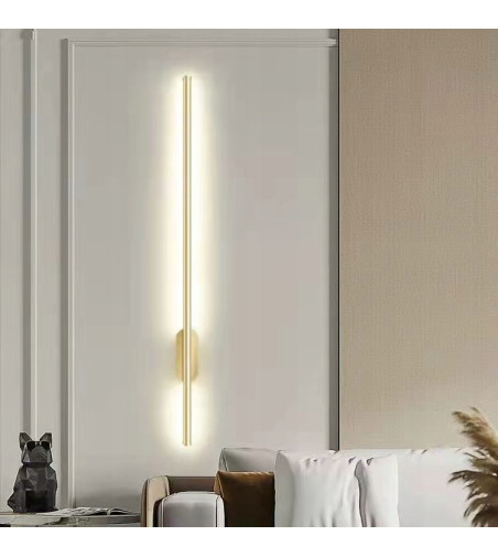 Liniowy kinkiet LED IZRA I 60 cm – elegancka złota lampa ścienna