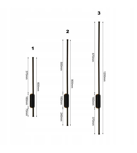 Liniowy kinkiet LED IZRA I 60 cm – elegancka złota lampa ścienna