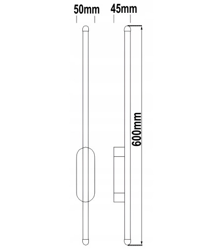 Liniowy kinkiet LED IZRA I 60 cm – elegancka złota lampa ścienna