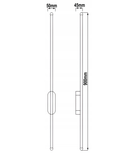 Liniowy kinkiet LED IZRA 90cm – elegancka czarna lampa ścienna