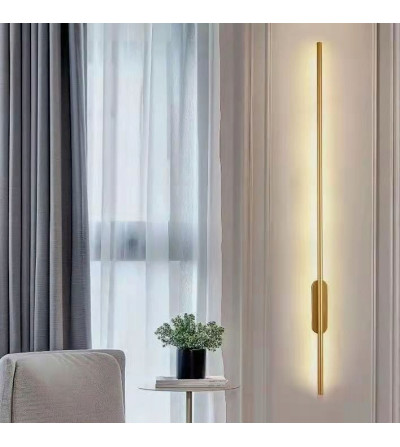 Złoty kinkiet LED IZRA 120cm – subtelne oświetlenie ścienne, 21W