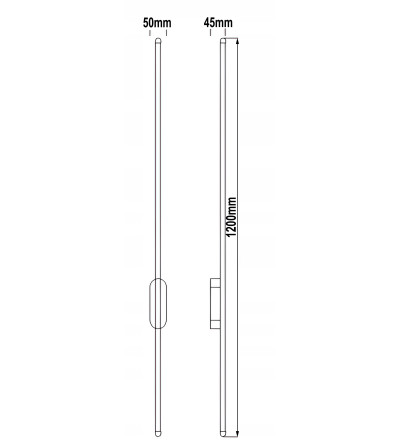 Nowoczesna lampa ścienna Wobako IZRA LED 120cm SLIM liniowy kinkiet LED