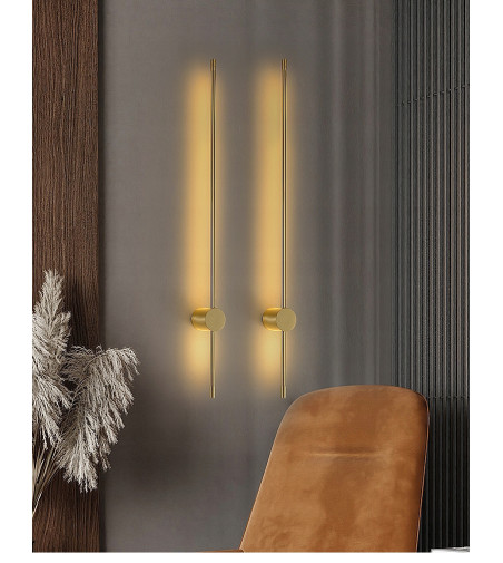 Lizbona II złoty nergooszczędny, liniowy kinkiet LED 90cm