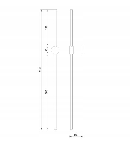 Lizbona II złoty nergooszczędny, liniowy kinkiet LED 90cm