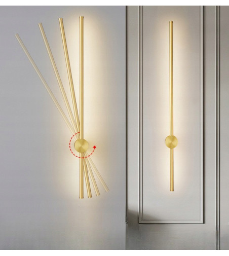 Lizbona II złoty nergooszczędny, liniowy kinkiet LED 90cm