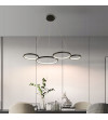 Lampa sufitowa LED czarna nowoczesna 4 pierścienie ringi do salonu Wobako