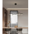 Lampa sufitowa LED czarna nowoczesna 4 pierścienie ringi do salonu Wobako
