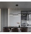 Lampa sufitowa LED czarna nowoczesna 4 pierścienie ringi do salonu Wobako