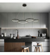 Lampa sufitowa LED czarna nowoczesna 4 pierścienie ringi do salonu Wobako