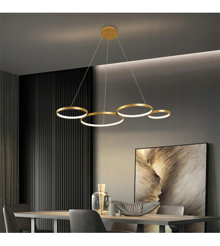 Złota Lampa Wisząca LED NOEMI IV - WOBAKO | Nowoczesne Oświetlenie