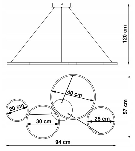 Złota Lampa Wisząca LED NOEMI IV - WOBAKO | Nowoczesne Oświetlenie
