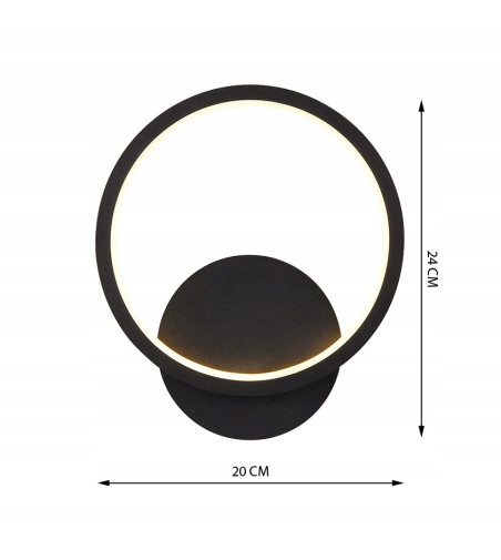 Silva Q - Okrągły kinkiet LED 20cm  w futurystycznym wykonaniu